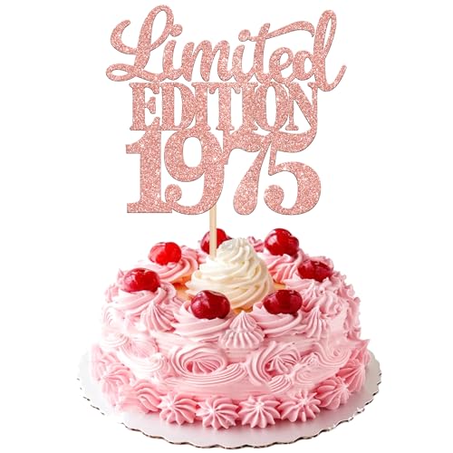 1 Stück Limited Edition 1975 Cake Topper Glitzer 50th Geburtstag Tortendeko Prost auf 50 Jahre 50 & Fabelhaft Kuchen Deko für Männer und Frauen Geburtstag Party Kuchen Dekoration Rosegold 1 Stück Limited Edition 1975 Cake Topper Glitzer 50th Geburtstag Tortendeko Prost auf 50 Jahre 50 & Fabelhaft Kuchen Deko für Männer und Frauen Geburtstag Party Kuchen Dekoration Rosegold von SYKYCTCY