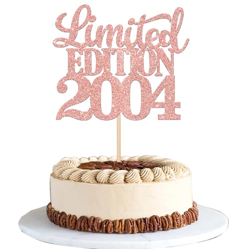1 Stück Limited Edition 2004 Tortendeko Glitzer 21st Glitzer Kuchen Deko Prost auf 21 Jahre 21 & Fabelhaft Cake Topper für Männer und Frauen Geburtstag Party Kuchen Dekoration Rosegold von SYKYCTCY