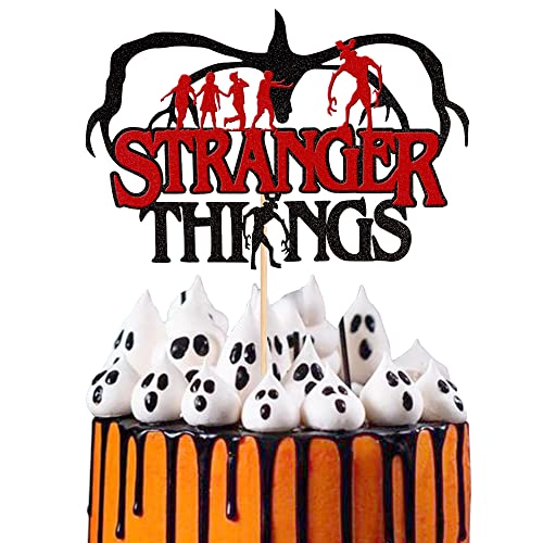 1 Stück Stranger Things Tortendeko, Glitzer Halloween Kuchen Deko TV-Programm Stranger inspiriert Cake Topper for Happy Halloween Thema Party Baby-Dusche Kinder Geburtstag Party Kuchen Dekorationen 1 Stück Stranger Things Tortendeko, Glitzer Halloween Kuchen Deko TV-Programm Stranger inspiriert Cake Topper for Happy Halloween Thema Party Baby-Dusche Kinder Geburtstag Party Kuchen Dekorationen von SYKYCTCY