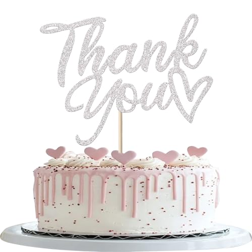 1 Stück Thank You Tortendeko Glitzer Thank You Kuchen Deko Thanksgiving Day Cupcake Dekorationen Hochzeit Jahrestag Geburtstag Party Silber 1 Stück Thank You Tortendeko Glitzer Thank You Kuchen Deko Thanksgiving Day Cupcake Dekorationen Hochzeit Jahrestag Geburtstag Party Silber von SYKYCTCY