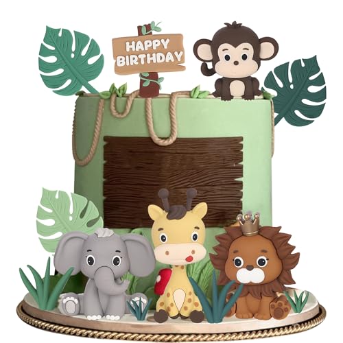 12 Stück Safari Tier Kuchen Deko Dschungel Wilder Löwe Elefant Affe Tortendeko Tropische Grashalme Cupcake Toppers für Dschungel wilde Tier Thema Baby Dusche Kinder Geburtstag Party Kuchen Dekoration 12 Stück Safari Tier Kuchen Deko Dschungel Wilder Löwe Elefant Affe Tortendeko Tropische Grashalme Cupcake Toppers für Dschungel wilde Tier Thema Baby Dusche Kinder Geburtstag Party Kuchen Dekoration von SYKYCTCY