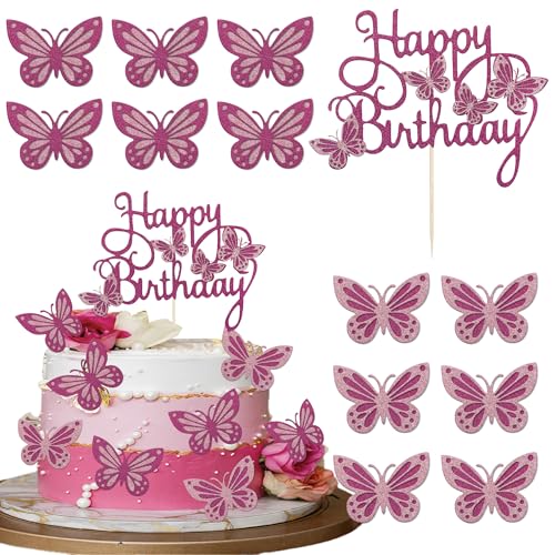 13 Stück Schmetterling Tortendeko 3D Butterfly Cupckake Toppers Schmetterlinge Kuchen Deko für Schmetterling Thema Baby Dusche Braut Dusche Jungen Mädchen Geburtstag Party Kuchen Dekorationen Roserot 13 Stück Schmetterling Tortendeko 3D Butterfly Cupckake Toppers Schmetterlinge Kuchen Deko für Schmetterling Thema Baby Dusche Braut Dusche Jungen Mädchen Geburtstag Party Kuchen Dekorationen Roserot von SYKYCTCY