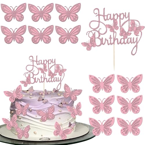13 Stück Schmetterling Tortendeko 3D Butterfly Cupckake Toppers Schmetterlinge Kuchen Deko für Schmetterling Thema Baby Dusche Braut Dusche Jungen Mädchen Geburtstag Party Kuchen Dekorationen Rosa 13 Stück Schmetterling Tortendeko 3D Butterfly Cupckake Toppers Schmetterlinge Kuchen Deko für Schmetterling Thema Baby Dusche Braut Dusche Jungen Mädchen Geburtstag Party Kuchen Dekorationen Rosa von SYKYCTCY