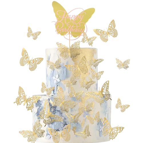 21 Stück 3D Lebendige Schmetterling Cupcake Toppers Glitzer Gemischte Geburtstag Butterfly Tortendeko Gemischte Schmetterlinge Kuchen Deko für Baby Dusche Kinder Jungen Mädchen Kuchen Dekoendeko Gold 21 Stück 3D Lebendige Schmetterling Cupcake Toppers Glitzer Gemischte Geburtstag Butterfly Tortendeko Gemischte Schmetterlinge Kuchen Deko für Baby Dusche Kinder Jungen Mädchen Kuchen Dekoendeko Gold von SYKYCTCY