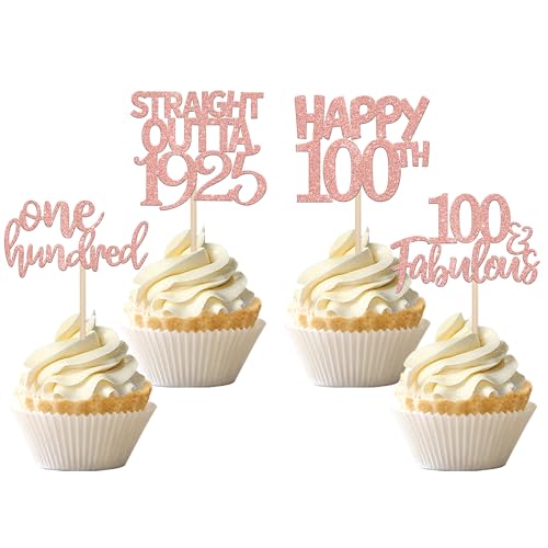 24 Stück 100th Geburtstag Tortendeko Straight Outta 1925 Cupcake Toppers One-hundred Awesome Since 1925 Cupcake Picks 100 fabelhafte Tortendekorationen für 100. Geburtstag Rosegold 24 Stück 100th Geburtstag Tortendeko Straight Outta 1925 Cupcake Toppers One-hundred Awesome Since 1925 Cupcake Picks 100 fabelhafte Tortendekorationen für 100. Geburtstag Rosegold von SYKYCTCY