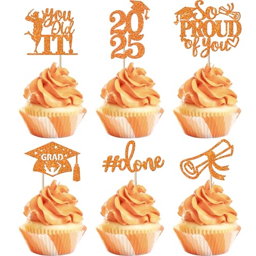 24 Stück 2025 Abschluss Tortendeko, 2025 Graduation Cupcake Toppers So Proud of You Kuchen Deko Grade Cap Torten Dekorationen für 2025 Abschluss Party Kuchen Dekoration Orange 24 Stück 2025 Abschluss Tortendeko, 2025 Graduation Cupcake Toppers So Proud of You Kuchen Deko Grade Cap Torten Dekorationen für 2025 Abschluss Party Kuchen Dekoration Orange von SYKYCTCY