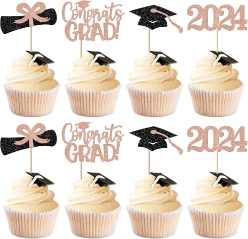 24 Stück 2024 Abschluss Tortendeko Glitzer Class of 2024 Cupcake Toppers Diplom Done Congrats Grad 2024 Kuchen Deko für 2024 Absolvent Thema Party Kuchen Dekoration Schwarz Rosegold 24 Stück 2024 Abschluss Tortendeko Glitzer Class of 2024 Cupcake Toppers Diplom Done Congrats Grad 2024 Kuchen Deko für 2024 Absolvent Thema Party Kuchen Dekoration Schwarz Rosegold von SYKYCTCY