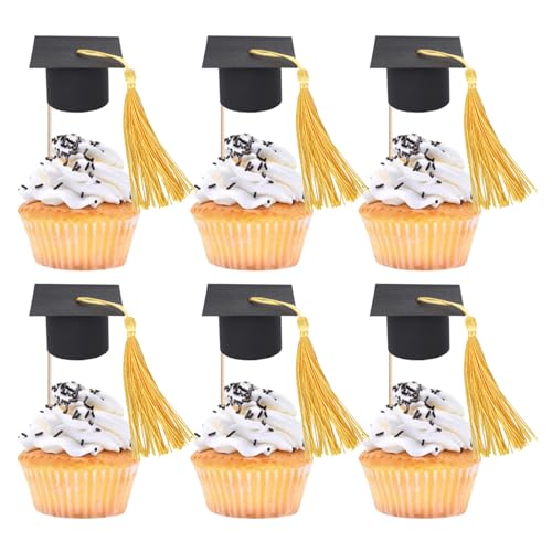 24 Stück 2025 Abschluss Kappe Tortendeko mit Quaste Cupcake Dekorationen Congrats Grad Cap Cupcake Toppers Class of 2025 Kuchen Deko für 2025 Graduierung Thema Party Kuchen Dekorationen Schwarz Gold 24 Stück 2025 Abschluss Kappe Tortendeko mit Quaste Cupcake Dekorationen Congrats Grad Cap Cupcake Toppers Class of 2025 Kuchen Deko für 2025 Graduierung Thema Party Kuchen Dekorationen Schwarz Gold von SYKYCTCY