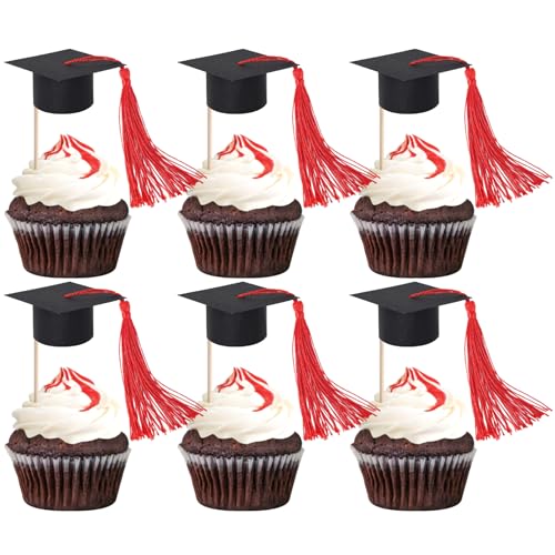 24 Stück Abschluss Kappe mit Quaste Tortendeko 2025 Klebepunkte Dekorationen Klasse von 2025 Kuchen Deko Abschlusskappe Cupcake Toppers für Graduierung Thema Party Kuchen Dekorationen Schwarz Rot 24 Stück Abschluss Kappe mit Quaste Tortendeko 2025 Klebepunkte Dekorationen Klasse von 2025 Kuchen Deko Abschlusskappe Cupcake Toppers für Graduierung Thema Party Kuchen Dekorationen Schwarz Rot von SYKYCTCY