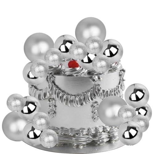 24 Stück DIY Kugeln Tortendeko Round Ball Kuchen Deko Kugeln Geformt Cake Toppers für Geburtstag Hochzeit Baby Dusche Valentinstag Kuchen Dekoration Silber 24 Stück DIY Kugeln Tortendeko Round Ball Kuchen Deko Kugeln Geformt Cake Toppers für Geburtstag Hochzeit Baby Dusche Valentinstag Kuchen Dekoration Silber von SYKYCTCY