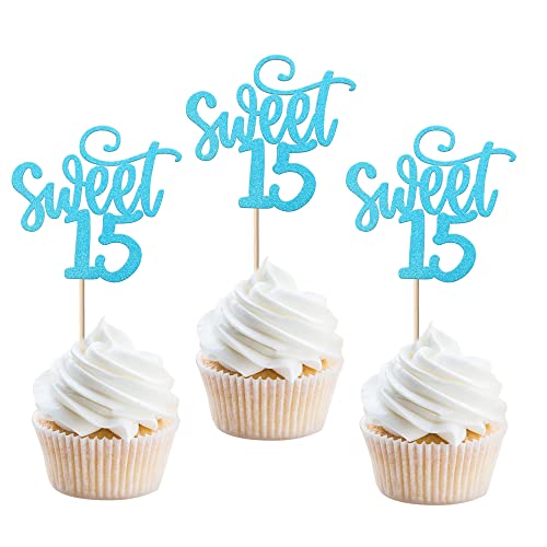 24 Stück Glitzernder Sweet Teenager 15 Cupcake Topper Süßes 15 Kuchendekoration Jungen Mädchen Happy 15th Birthday Tortendeko Geburtstag Teenager Geburtstag Party Prost Kuchen Dekoendeko Blau 24 Stück Glitzernder Sweet Teenager 15 Cupcake Topper Süßes 15 Kuchendekoration Jungen Mädchen Happy 15th Birthday Tortendeko Geburtstag Teenager Geburtstag Party Prost Kuchen Dekoendeko Blau von SYKYCTCY
