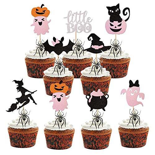 24 Stück Halloween Cupcake Toppers Glitter Rosa Geist Little Boo Bat Witch Cat Kürbis Cupcake für Happy Halloween Thema Baby Dusche Geburtstag Party Kuchen Dekorationen Zubehör Rosa… 24 Stück Halloween Cupcake Toppers Glitter Rosa Geist Little Boo Bat Witch Cat Kürbis Cupcake für Happy Halloween Thema Baby Dusche Geburtstag Party Kuchen Dekorationen Zubehör Rosa… von SYKYCTCY