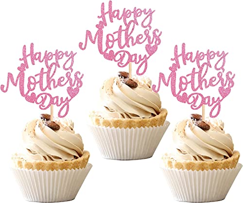 24 Stück Happy Mother's Day Tortendeko Glitter Happy Mother's Cupcake Toppers Liebe Herz Kuchen Deko für Glücklicher Muttertag Thema Frauen Geburtstag Party Rosa 24 Stück Happy Mother's Day Tortendeko Glitter Happy Mother's Cupcake Toppers Liebe Herz Kuchen Deko für Glücklicher Muttertag Thema Frauen Geburtstag Party Rosa von SYKYCTCY