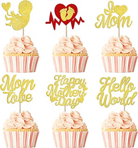24 Stück Happy Mother's Day Tortendeko, Glitzer Herz Best Mom Cake Toppers I Love You Kuchen Deko Cupcke Toppers für Glücklicher Muttertag Thema Frauen Geburtstag Party Supplies Gold 24 Stück Happy Mother's Day Tortendeko, Glitzer Herz Best Mom Cake Toppers I Love You Kuchen Deko Cupcke Toppers für Glücklicher Muttertag Thema Frauen Geburtstag Party Supplies Gold von SYKYCTCY