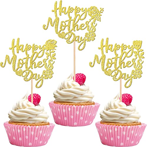 24 Stück Happy Mother's Day Tortendeko Bunt Glitter Liebe Herz Rose Blume Beste Mutter Cupcake Topper Deko Kuchen für Muttertag Thema Frauen Geburtstag Party Kuchen Dekorationen Zubehör Gold 24 Stück Happy Mother's Day Tortendeko Bunt Glitter Liebe Herz Rose Blume Beste Mutter Cupcake Topper Deko Kuchen für Muttertag Thema Frauen Geburtstag Party Kuchen Dekorationen Zubehör Gold von SYKYCTCY