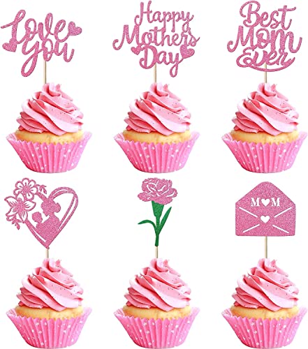 24 Stück Happy Mother's Day Tortendeko Glitzer Rose Briefkasten Love You Mom Kuchen Dekoendeko Cupcake Toppers Best Mom Torten Dekorationen für Muttertag Partyzubehör Rosa 24 Stück Happy Mother's Day Tortendeko Glitzer Rose Briefkasten Love You Mom Kuchen Dekoendeko Cupcake Toppers Best Mom Torten Dekorationen für Muttertag Partyzubehör Rosa von SYKYCTCY