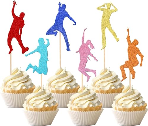 24 Stück Jump Trampolin Tortendeko Glitzer Sport Fitness Cupcake Toppers für Let's Jump Thema Kuchen Deko Baby Dusche Geburtstag Party Kuchen Dekorationen Colorful 24 Stück Jump Trampolin Tortendeko Glitzer Sport Fitness Cupcake Toppers für Let's Jump Thema Kuchen Deko Baby Dusche Geburtstag Party Kuchen Dekorationen Colorful von SYKYCTCY