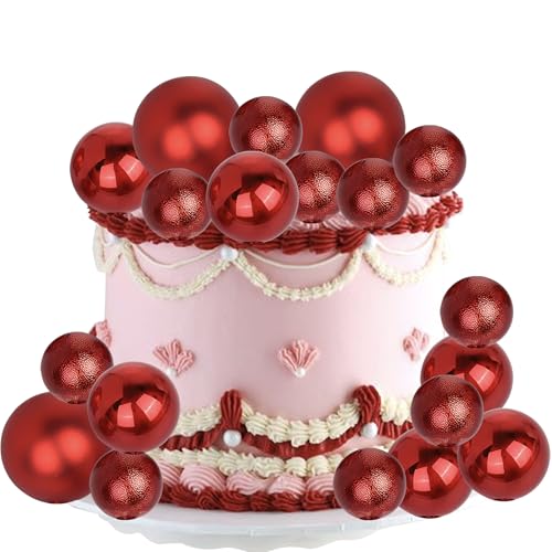 24 Stück Kugeln Tortendeko DIY Round Ball Cake Toppers Kugeln Geformt Kuchen Deko für Geburtstag Hochzeit Baby Dusche Valentinstag Kuchen Dekoration Rot 24 Stück Kugeln Tortendeko DIY Round Ball Cake Toppers Kugeln Geformt Kuchen Deko für Geburtstag Hochzeit Baby Dusche Valentinstag Kuchen Dekoration Rot von SYKYCTCY