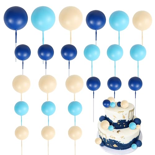24 Stück Kugeln Tortendeko Mini Round DIY Kuchen Deko Geburtstag Kugeln Kuchenaufstecker für Baby Shower Geburtstag Hochzeit Valentinstag Party Kuchen Dekoration Khaki Blau 24 Stück Kugeln Tortendeko Mini Round DIY Kuchen Deko Geburtstag Kugeln Kuchenaufstecker für Baby Shower Geburtstag Hochzeit Valentinstag Party Kuchen Dekoration Khaki Blau von SYKYCTCY