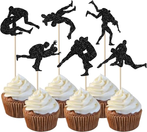 24 Stück Wrestling Tortendeko Glitzer Mann Wrestler Geburtstag Cupcake Toppers für Wrestling Sport Thema Kuchen Deko Geburtstag Party Kuchen Dekorationen Schwarz 24 Stück Wrestling Tortendeko Glitzer Mann Wrestler Geburtstag Cupcake Toppers für Wrestling Sport Thema Kuchen Deko Geburtstag Party Kuchen Dekorationen Schwarz von SYKYCTCY