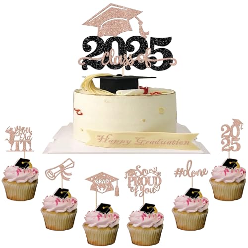 25 Stück 2025 Abschluss Tortendeko Graduation Grade Cap Kuchen Deko So Proud of You Cupcake Toppers für 2025 Abschluss Party Kuchen Dekoration Rosegold 25 Stück 2025 Abschluss Tortendeko Graduation Grade Cap Kuchen Deko So Proud of You Cupcake Toppers für 2025 Abschluss Party Kuchen Dekoration Rosegold von SYKYCTCY