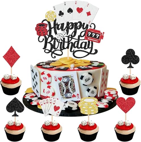 25 Stück Kasino Poker Cake Topper Glitzer Poker Spiel Tortendeko Chips Spieler Kuchen Deko für Las Vegas Casino Nacht Poker Thema Geburtstag Party Cupcake Dekorationen 25 Stück Kasino Poker Cake Topper Glitzer Poker Spiel Tortendeko Chips Spieler Kuchen Deko für Las Vegas Casino Nacht Poker Thema Geburtstag Party Cupcake Dekorationen von SYKYCTCY