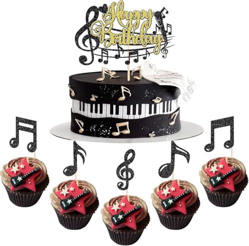 25 Stück Musik Noten Cupcake Dekorationen Glitzer Gitarre Musical Symbol Tortendeko Rock Musik Kuchen Deko für Konzert Thema Baby Shower Hochzeit Geburtstag Party Kuchen Dekorationen Schwarz 25 Stück Musik Noten Cupcake Dekorationen Glitzer Gitarre Musical Symbol Tortendeko Rock Musik Kuchen Deko für Konzert Thema Baby Shower Hochzeit Geburtstag Party Kuchen Dekorationen Schwarz von SYKYCTCY