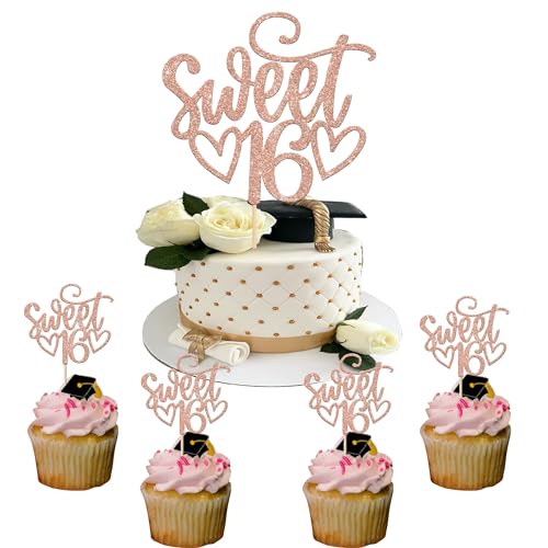25 Stück Sweet 16 Tortendeko Glitzer Sweet Teenager 16 Cupcake Toppers Happy 16th Geburtstag Kuchen Deko für Jungen Mädchen 16 Jahre alt Geburtstag Party Kuchen Dekoendeko Rosegold 25 Stück Sweet 16 Tortendeko Glitzer Sweet Teenager 16 Cupcake Toppers Happy 16th Geburtstag Kuchen Deko für Jungen Mädchen 16 Jahre alt Geburtstag Party Kuchen Dekoendeko Rosegold von SYKYCTCY