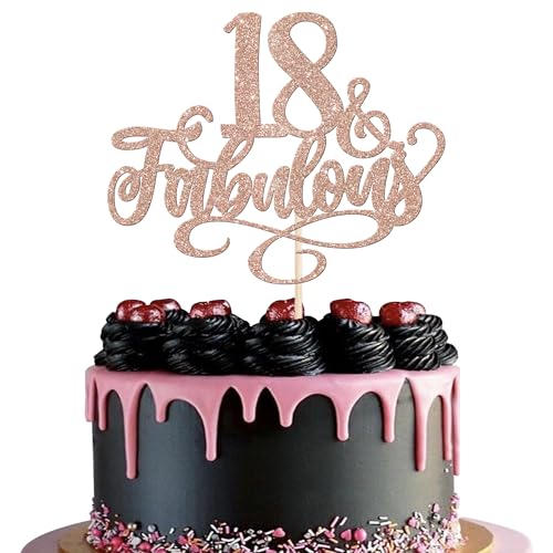 3 Stück 18 & Fabulous Tortendeko 18th Birthday Cake Toppers Prost auf 18 Geburtstag Kuchen Deko 18 & Fabulous Kuchen Dekorationen für 18th Geburtstag Hochzeit Jahrestag Party Tortendekoration Rosegold 3 Stück 18 & Fabulous Tortendeko 18th Birthday Cake Toppers Prost auf 18 Geburtstag Kuchen Deko 18 & Fabulous Kuchen Dekorationen für 18th Geburtstag Hochzeit Jahrestag Party Tortendekoration Rosegold von SYKYCTCY
