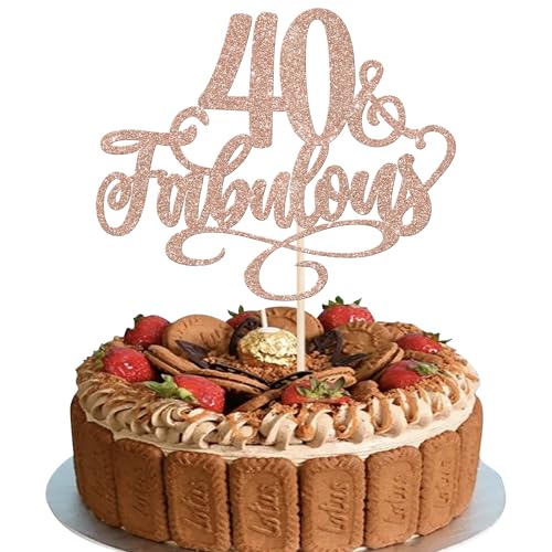 3 Stück 40 & Fabulous Tortendeko 40th Birthday Cake Toppers Prost auf 40 Geburtstag Kuchen Deko 40 & Fabulous Kuchen Dekorationen für 40th Geburtstag Hochzeit Jahrestag Party Tortendekoration Rosegold 3 Stück 40 & Fabulous Tortendeko 40th Birthday Cake Toppers Prost auf 40 Geburtstag Kuchen Deko 40 & Fabulous Kuchen Dekorationen für 40th Geburtstag Hochzeit Jahrestag Party Tortendekoration Rosegold von SYKYCTCY