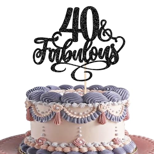 3 Stück 40 & Fabulous Tortendeko 40th Birthday Cake Toppers Prost auf 40 Geburtstag Kuchen Deko 40 & Fabulous Kuchen Dekorationen für 40th Geburtstag Hochzeit Jahrestag Party Tortendekoration Schwarz 3 Stück 40 & Fabulous Tortendeko 40th Birthday Cake Toppers Prost auf 40 Geburtstag Kuchen Deko 40 & Fabulous Kuchen Dekorationen für 40th Geburtstag Hochzeit Jahrestag Party Tortendekoration Schwarz von SYKYCTCY
