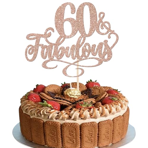 3 Stück 60 & Fabulous Tortendeko Prost auf 60 Geburtstag Cake Toppers 60 & Fabulous Kuchen Deko Happy 60th Kuchen Dekorationen für 60th Geburtstag Hochzeit Jahrestag Party Tortendekoration Rosegold 3 Stück 60 & Fabulous Tortendeko Prost auf 60 Geburtstag Cake Toppers 60 & Fabulous Kuchen Deko Happy 60th Kuchen Dekorationen für 60th Geburtstag Hochzeit Jahrestag Party Tortendekoration Rosegold von SYKYCTCY