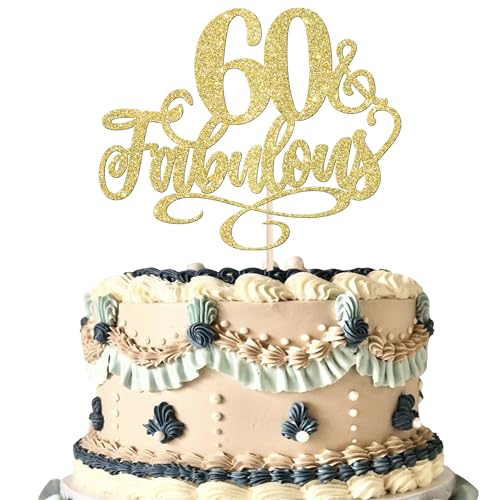 3 Stück 60 & Fabulous Tortendeko Prost auf 60 Geburtstag Cake Toppers 60 & Fabulous Kuchen Deko Happy 60th Kuchen Dekorationen für 60th Geburtstag Hochzeit Jahrestag Party Tortendekoration Gold 3 Stück 60 & Fabulous Tortendeko Prost auf 60 Geburtstag Cake Toppers 60 & Fabulous Kuchen Deko Happy 60th Kuchen Dekorationen für 60th Geburtstag Hochzeit Jahrestag Party Tortendekoration Gold von SYKYCTCY