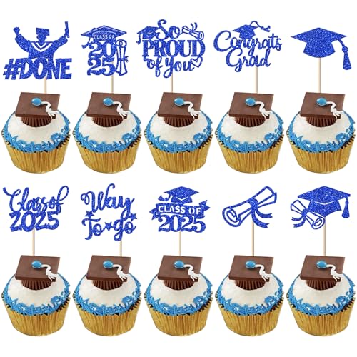 30 Stück 2025 Abschluss Tortendeko So Proud of You Cupcake Toppers Class of 2025 Kuchen Deko Abschluss Kappe Diplom Cupcake Dekorationen für 2025 Graduierung Thema Party Kuchen Dekorationen Blau 30 Stück 2025 Abschluss Tortendeko So Proud of You Cupcake Toppers Class of 2025 Kuchen Deko Abschluss Kappe Diplom Cupcake Dekorationen für 2025 Graduierung Thema Party Kuchen Dekorationen Blau von SYKYCTCY