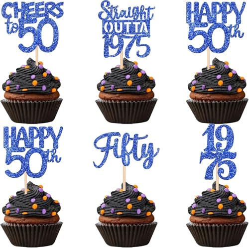 30 Stück 50th Geburtstag Tortendeko Glitzer Straight Outta 1975 Cupcake Toppers Fifty Happy 50th Kuchen Deko für Prost auf 50 Jahre Geburtstag Hochzeit Jahrestag Party Kuchen Dekoration Dunkelblau 30 Stück 50th Geburtstag Tortendeko Glitzer Straight Outta 1975 Cupcake Toppers Fifty Happy 50th Kuchen Deko für Prost auf 50 Jahre Geburtstag Hochzeit Jahrestag Party Kuchen Dekoration Dunkelblau von SYKYCTCY