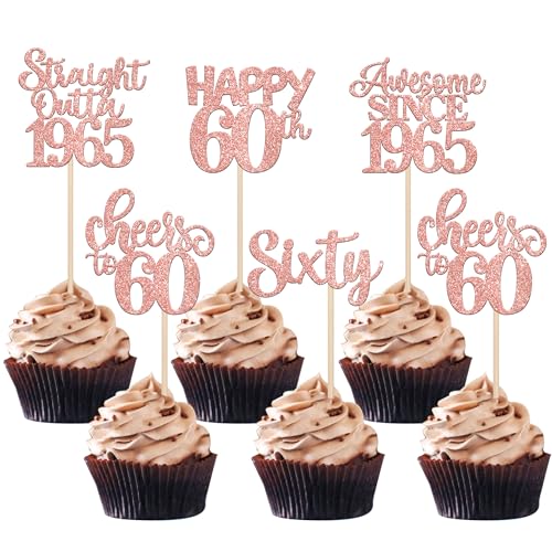 30 Stück 60th Geburtstag Cupcake Toppers Glitzer Straight Outta 1965 Kuchen Deko Awesome Since 1965 Happy 60th Tortendeko für Prost auf 60 Jahre Geburtstag Jahrestag Party Kuchen Dekoration Rosegold 30 Stück 60th Geburtstag Cupcake Toppers Glitzer Straight Outta 1965 Kuchen Deko Awesome Since 1965 Happy 60th Tortendeko für Prost auf 60 Jahre Geburtstag Jahrestag Party Kuchen Dekoration Rosegold von SYKYCTCY