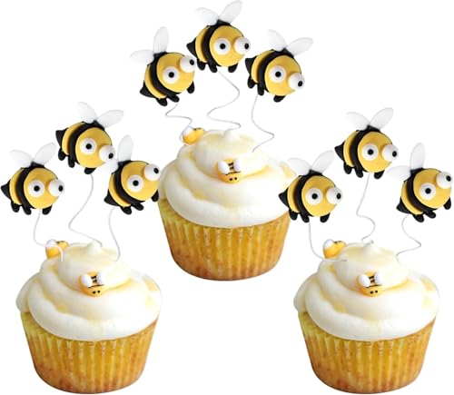 30 Stück Biene Cupcake Toppers Harz Kleine Figur Biene Kuchen Deko Biene Nectar Tortendeko für Baby Dusche Jungen Mädchen Biene Thema Geburtstag Party Kuchen Dekoration 30 Stück Biene Cupcake Toppers Harz Kleine Figur Biene Kuchen Deko Biene Nectar Tortendeko für Baby Dusche Jungen Mädchen Biene Thema Geburtstag Party Kuchen Dekoration von SYKYCTCY