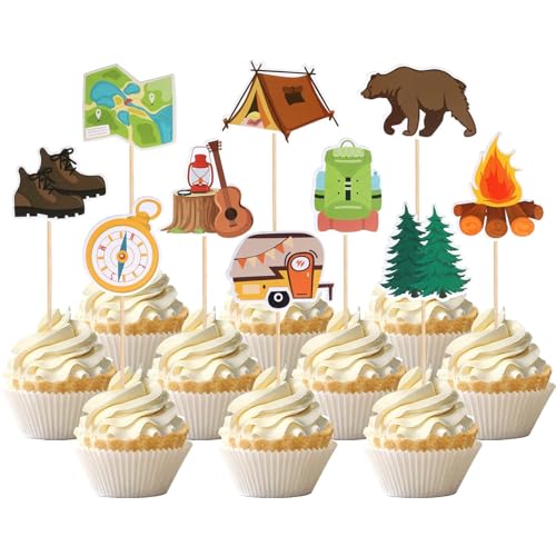 30 Stück Camper Thema Tortendeko Baumbär Zelt Lagerfeuer Gitarr Cupcake Toppers Schönes Campen Kuchen Deko für Wochenende Outdoor Thema Geburtstag Party Kuchen Dekorationen 30 Stück Camper Thema Tortendeko Baumbär Zelt Lagerfeuer Gitarr Cupcake Toppers Schönes Campen Kuchen Deko für Wochenende Outdoor Thema Geburtstag Party Kuchen Dekorationen von SYKYCTCY