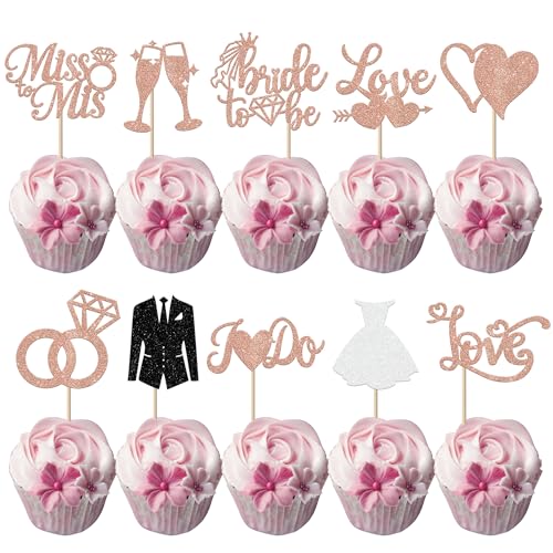 30 Stück Hochzeit Tortendeko Glitzer Bride to Be Cupcake Toppers Liebe Herz Diamant Ring Braut und Bräutigam Kuchen Deko für Verlobung Hochzeiten Thema Party Kuchen Dekorationen Rosegold 30 Stück Hochzeit Tortendeko Glitzer Bride to Be Cupcake Toppers Liebe Herz Diamant Ring Braut und Bräutigam Kuchen Deko für Verlobung Hochzeiten Thema Party Kuchen Dekorationen Rosegold von SYKYCTCY