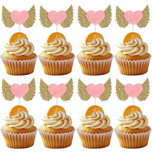 30 Stück Liebe Herz Flügel Tortendeko Glitzer Rosa Liebe Herz Form Kuchen Deko für Baby Dusche Verlobung Hochzeit Party Kuchen Dekorationen Rosa Gold 30 Stück Liebe Herz Flügel Tortendeko Glitzer Rosa Liebe Herz Form Kuchen Deko für Baby Dusche Verlobung Hochzeit Party Kuchen Dekorationen Rosa Gold von SYKYCTCY