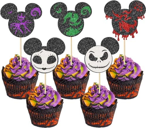 30 Stück Maus Inspiriert Halloween Tortendeko Glitzer Gruselige Cupcake Toppers für Baby Dusche Kinder Thema Geburtstag Party Torte Dekorationen Buntes von SYKYCTCY