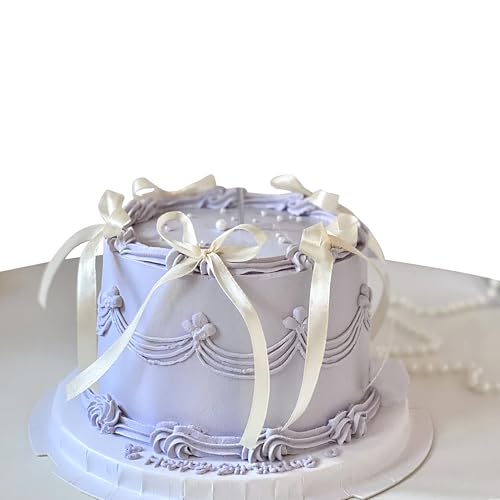 30 Stück Schleife Kuchen Deko Schleifen Knoten Cake Toppers Schleife Knoten Bänder Tortendeko für High Footed Cup Ballon Wand Party Dekorationen Hochzeit Braut Torte Dessert Dekoration Beige von SYKYCTCY