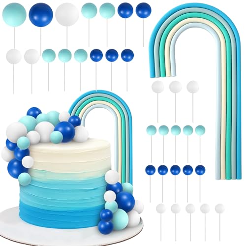 34 Stück Regenbogen Tortendeko DIY Kugeln Kuchen Deko Natürlicher Boho Mini Schaum Kugel Cake Toppers für Baby Dusche Kinder Geburtstag Hochzeit Jahrestag Party Kuchen Dekorationen Blau Beige 34 Stück Regenbogen Tortendeko DIY Kugeln Kuchen Deko Natürlicher Boho Mini Schaum Kugel Cake Toppers für Baby Dusche Kinder Geburtstag Hochzeit Jahrestag Party Kuchen Dekorationen Blau Beige von SYKYCTCY