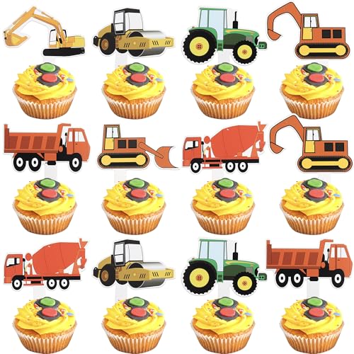 35 Stück Bagger Tortendeko Bau Bagger LKW Auto Cupcake Toppers Sattelschlepper Auto Kuchen Deko for Construction Farm Theme Baby Shower Boys Birthday Party Kuchen Dekorationen Bunte 35 Stück Bagger Tortendeko Bau Bagger LKW Auto Cupcake Toppers Sattelschlepper Auto Kuchen Deko for Construction Farm Theme Baby Shower Boys Birthday Party Kuchen Dekorationen Bunte von SYKYCTCY