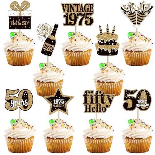 36 Stück 50th Geburtstag Tortendeko Vintage 1975 Cupcake Toppers 50 Fabulous Nummer 1975 Cupcake Picks glücklich 50 Geburtstag Hochzeitstag Party Kuchen Dekorationen Zubehör 36 Stück 50th Geburtstag Tortendeko Vintage 1975 Cupcake Toppers 50 Fabulous Nummer 1975 Cupcake Picks glücklich 50 Geburtstag Hochzeitstag Party Kuchen Dekorationen Zubehör von SYKYCTCY