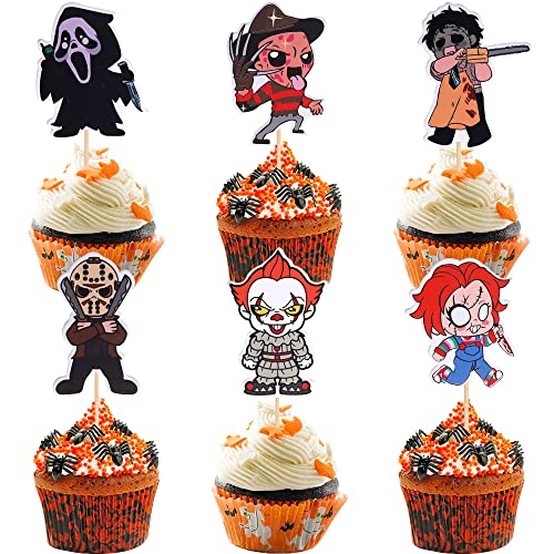 36 Stück Fantasy Horror Manga Cupcake Toppers Halloween Spooky Ghost Cupcake Picks Freitag der 13 Horror Film Halloween Horror Thema Geburtstag Baby Shower Party Kuchen Dekorationen Zubehör… 36 Stück Fantasy Horror Manga Cupcake Toppers Halloween Spooky Ghost Cupcake Picks Freitag der 13 Horror Film Halloween Horror Thema Geburtstag Baby Shower Party Kuchen Dekorationen Zubehör… von SYKYCTCY