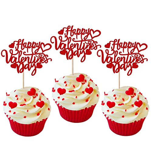 36 Stück Love Heart Happy Valentine's Day Cupcake Toppers Glitter Sweet Love Valentine's Day Muffin Dekorationen für Valentinstag Liebe Thema Baby Shower Kids Birthday Party Kuchen Dekorationen Rot 36 Stück Love Heart Happy Valentine's Day Cupcake Toppers Glitter Sweet Love Valentine's Day Muffin Dekorationen für Valentinstag Liebe Thema Baby Shower Kids Birthday Party Kuchen Dekorationen Rot von SYKYCTCY