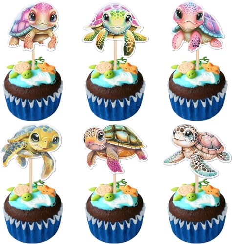 36 Stück Schildkröte Tortendeko Meer Tiere Schildkröte Kuchen Deko Turtle Cupcake Toppers für Meer Tiere Thema Baby Dusche Kinder Geburtstag Party Kuchen Dekorationen 36 Stück Schildkröte Tortendeko Meer Tiere Schildkröte Kuchen Deko Turtle Cupcake Toppers für Meer Tiere Thema Baby Dusche Kinder Geburtstag Party Kuchen Dekorationen von SYKYCTCY