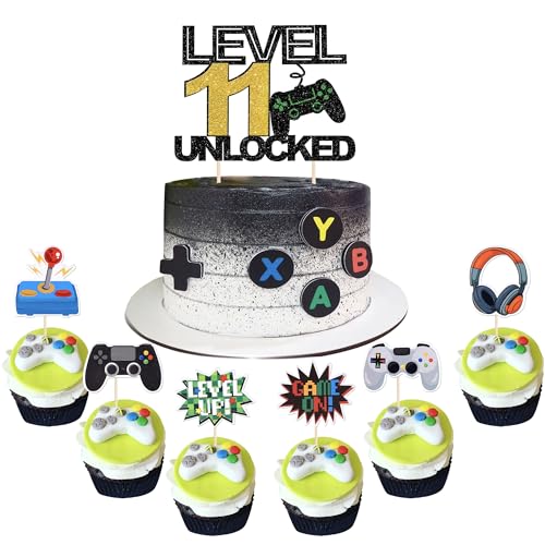37 Stück 11 Videospiel Cake Topper Glitzer Gaming Level Unlocked Tortendeko 11th Geburtstag Spielkonsolen Kuchen Deko für Jungen Mädchen Spielkonsole Theme Geburtstag Party Kuchendeko 37 Stück 11 Videospiel Cake Topper Glitzer Gaming Level Unlocked Tortendeko 11th Geburtstag Spielkonsolen Kuchen Deko für Jungen Mädchen Spielkonsole Theme Geburtstag Party Kuchendeko von SYKYCTCY