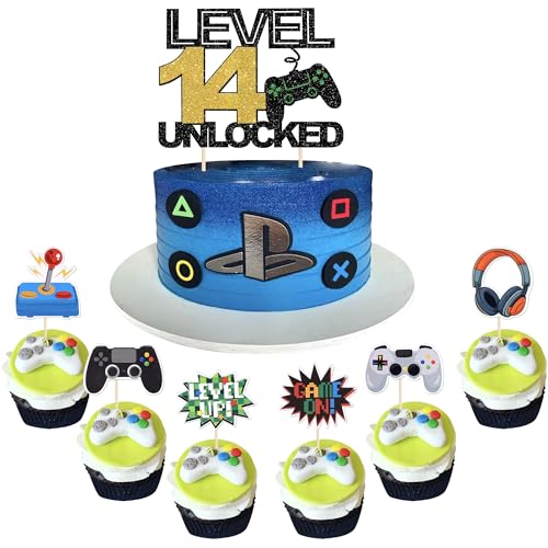 37 Stück 14 Videospiel Cake Topper Glitzer Gaming Level Unlocked Tortendeko 14th Geburtstag Spielkonsolen Kuchen Deko für Jungen Mädchen Spielkonsole Theme Geburtstag Party Kuchendeko 37 Stück 14 Videospiel Cake Topper Glitzer Gaming Level Unlocked Tortendeko 14th Geburtstag Spielkonsolen Kuchen Deko für Jungen Mädchen Spielkonsole Theme Geburtstag Party Kuchendeko von SYKYCTCY